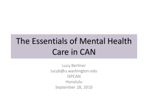 The Essentailas of Mental Health Care in CAN