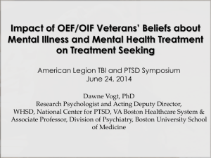 Impact of OEF/OIF Veterans' Beliefs about
