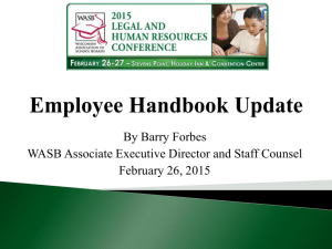 Employee Handbook Update