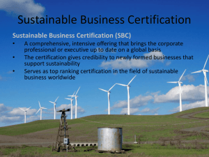 Sustainable Business Certification PPt.