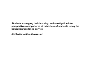 Students managing their learning - the Sheffield Hallam University