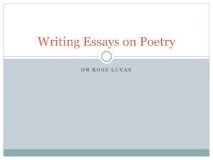 Writing Essays on Poetry - Victoria University WWW Staff