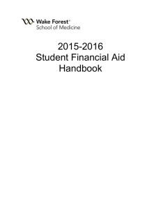 Financial Aid Handbook - Wake Forest Baptist Medical Center