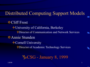 Distributed Computing Support at Cornell