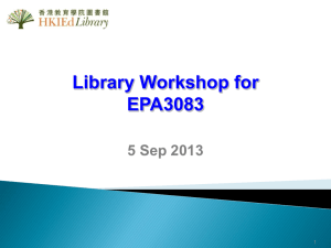 Library Workshop for EPA3083