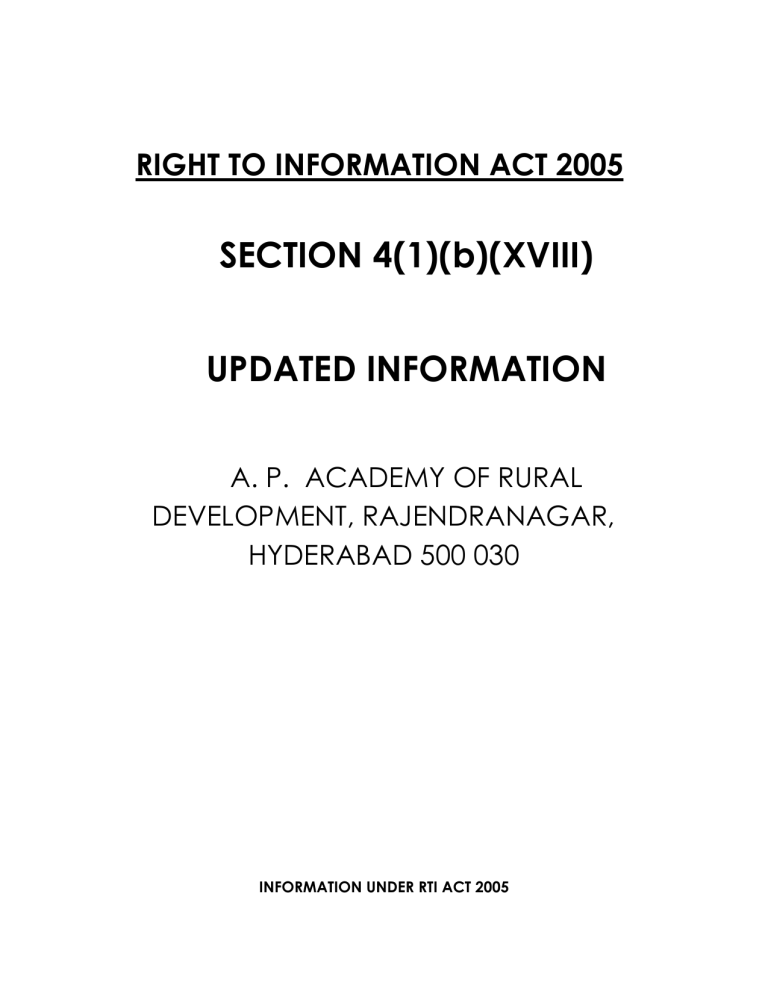 right to information act assignment