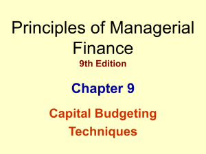 10. 資本預算之技巧Capital Budgeting Techniques