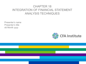 Chapter 18: Integration of Financial Statement Analysis