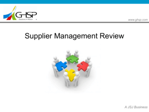 Supplier Training - SMR