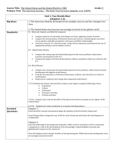 Understanding By Design Framework for a 9th grade US History