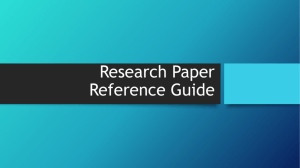 Research Paper Reference Guide