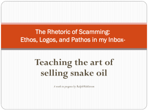 The Rhetoric of Scamming - Buffalo State College Faculty and Staff