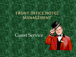 FRONT OFFICE OPERATIONS MANAGEMENT