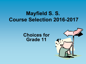 Current Grade 10 Student Course Selection Presentation