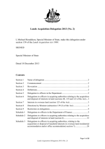 Lands Acquisition Delegation 2013 (No.2)