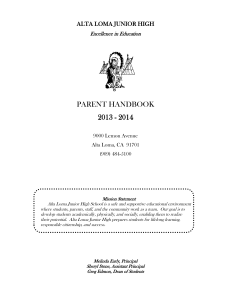 parent handbook - Alta Loma School District / Overview