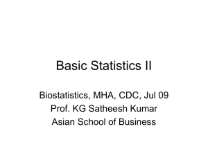 Basic Statistics II - Asian School of Business