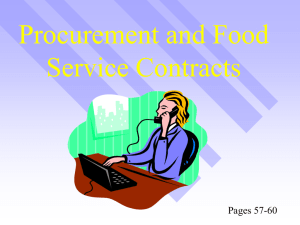 Procurement and Food Service Contracts