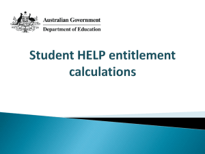 Student HELP entitlement calculations