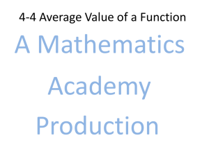 4-4 Average Value of a Function