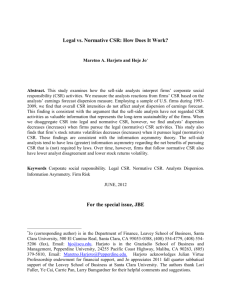 The Impact of Legal and Normative CSR on Firm Value, Risk, and