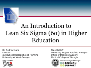 An Introduction to Lean Six Sigma in Higher Education