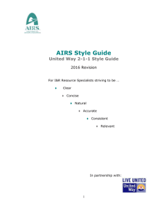 Scope of the AIRS Style Guide - Alliance of Information and Referral