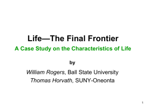Life: The Final Frontier - National Center for Case Study Teaching in