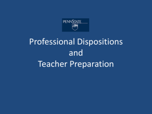 Professional Dispositions and Teacher Preparation