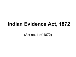 Indian Evidence Act 1972 - UP Academy of Administration