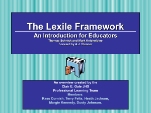 The Lexile Framework Power Point