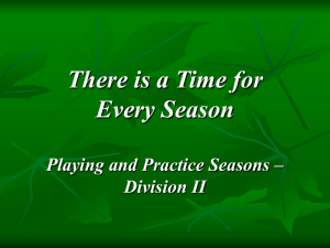Playing & Practice Season DII