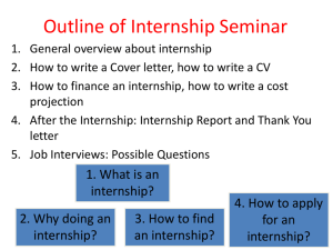 Outline of Internship Seminar