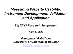 Measuring Website Usability: Instrument Development, Validation