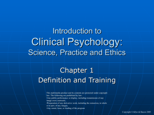 PSY412 Foundations of Clinical Psychology