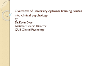 Training as a clinical psychologist