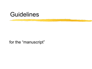 PowerPoint Presentation - Guidelines for the paper