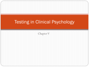 Testing in Clinical Psychology