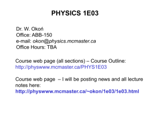 physics 1e3 - McMaster Physics and Astronomy