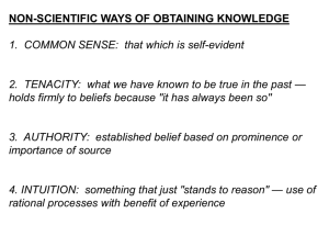 SOME NON-SCIENTIFIC WAYS OF OBTAINING KNOWLEDGE 1