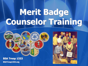 Troop 1333 Merit Badge Counselor Training Presentation