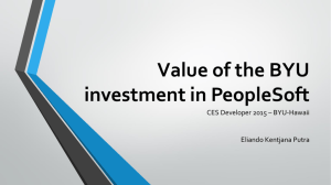 Value of the BYU investment in PeopleSoft by Edo Kentjana
