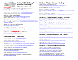 Kevin's "the NEW efficiency" Windows 7 Launch Resources