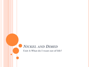 Unit 3 Nickel and Dimed