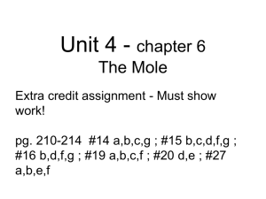 Unit 4 - chapter 6 The Mole