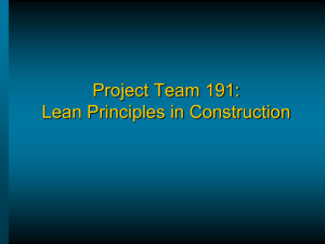 Lean Manufacturing Tools for Construction