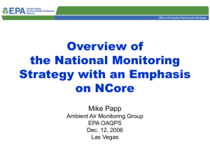 Overview of the National Monitoring Strategy with an Emphasis on
