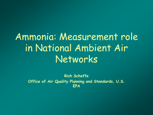 Ammonia: Measurement role in National Ambient Air Networks