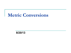 Time, Metric and English Conversions