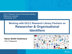 Working with OCLC Research Library Partners on Researcher and